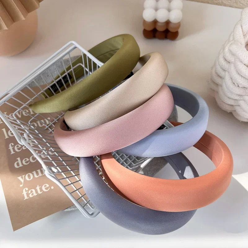 Solid Color Wide Hair Hoop Hairbands for Women Fashion Hair Accessories Hair Bands Girls Cute Sponge Headbands Headwear Headwrap