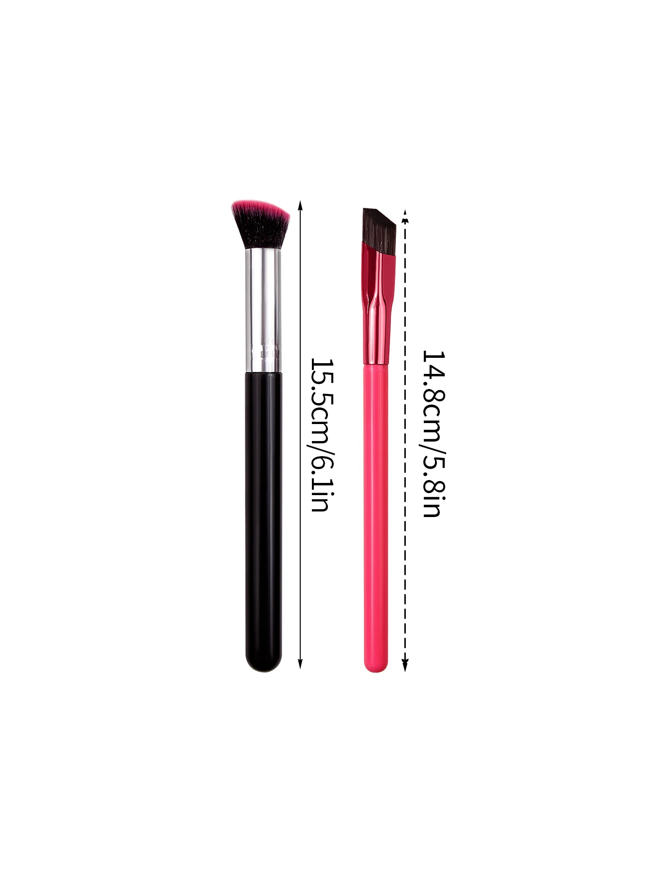 Ensemble de pinceaux de maquillage 2 pièces, pinceau anti-cernes 270, pinceau de fond de teint, pinceau à blush, outil de maquillage multifonctionnel + pinceau à sourcils coudé