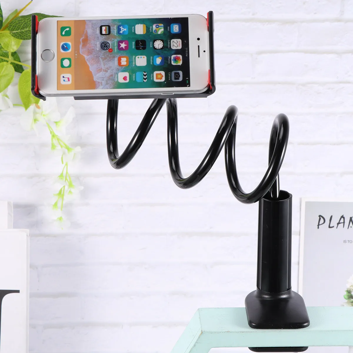 

Универсальная подставка для мобильного телефона с вращением на 360 градусов и гибкой штангой, регулируемым углом наклона для телефонов, планшетов, ноутбуков 35-63 дюйма