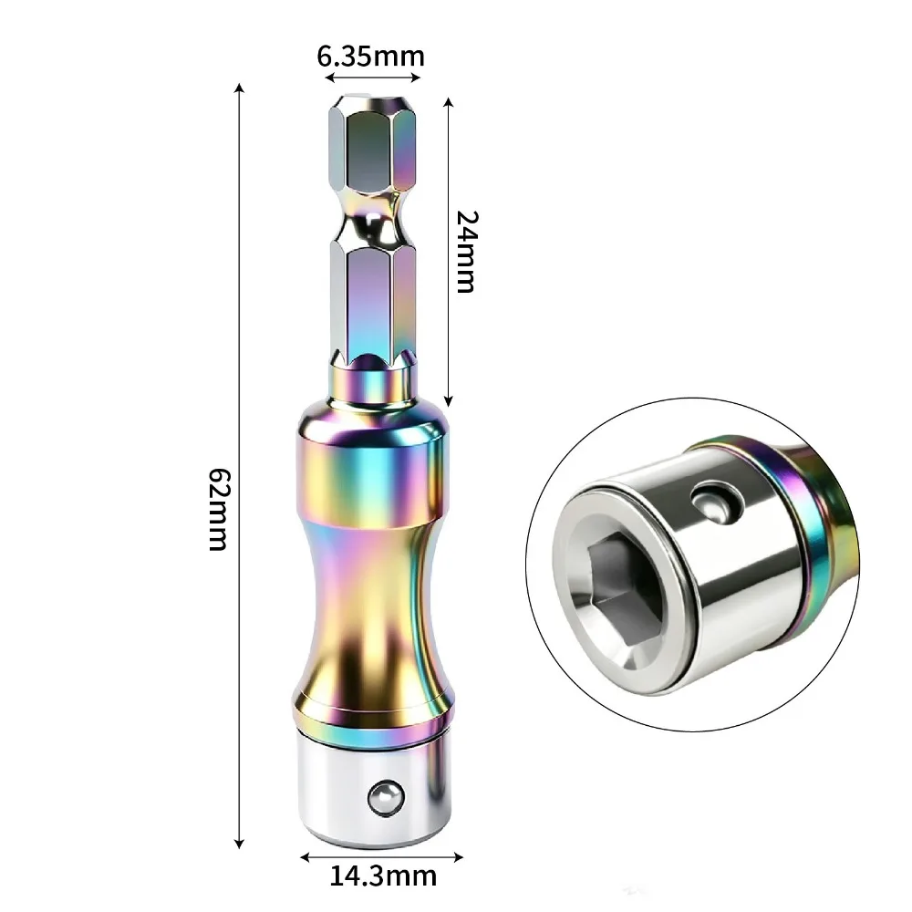 8mm Socket Adapter Hex Shank Steel Ball Locking Drill Bit Adapter Impact Resistant Impact Socket