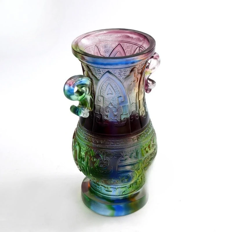 Glazed vase Ancient method Glazed home soft turning handicrafts Art decoration ornament Housewarming business gifts Souvenirs