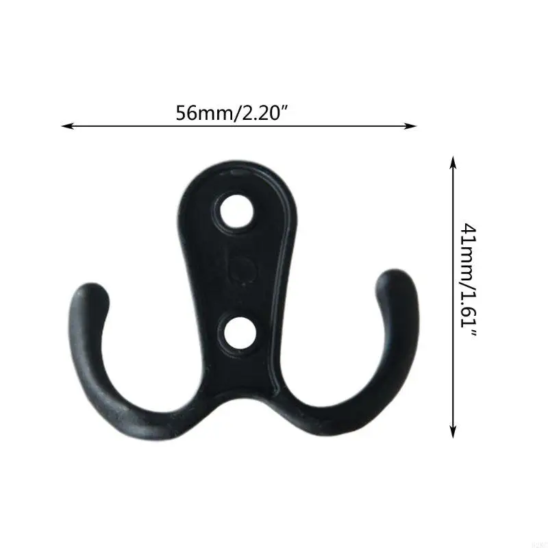 62KC 20 Pcs Zinc Alloy Wall Hooks Coat Hanger Simple Double Prong Robe Hook Towel Holder for Kitchen Bathroom Behind the Door