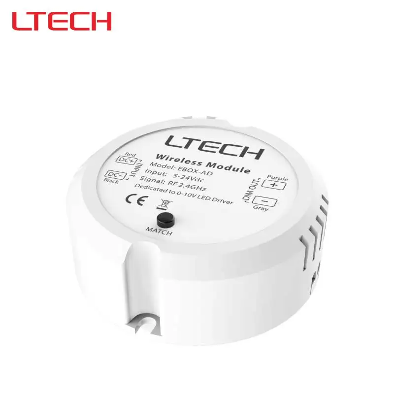 LTECH LED Wireless Module: Converts RF Wireless Signals to 0 10 V Dimming Signals; Compatible with 0 10 V Drivers EBOX-AD