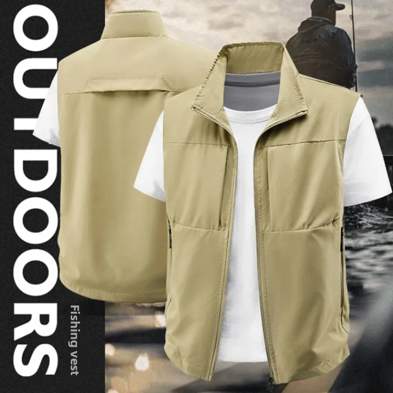 

Sleeveless Jacket Mens Outdoor Sun Protection Utility Vest Fishing Vest Lightweight Plus Size Workwear Tops Cargo Vest Men Womer