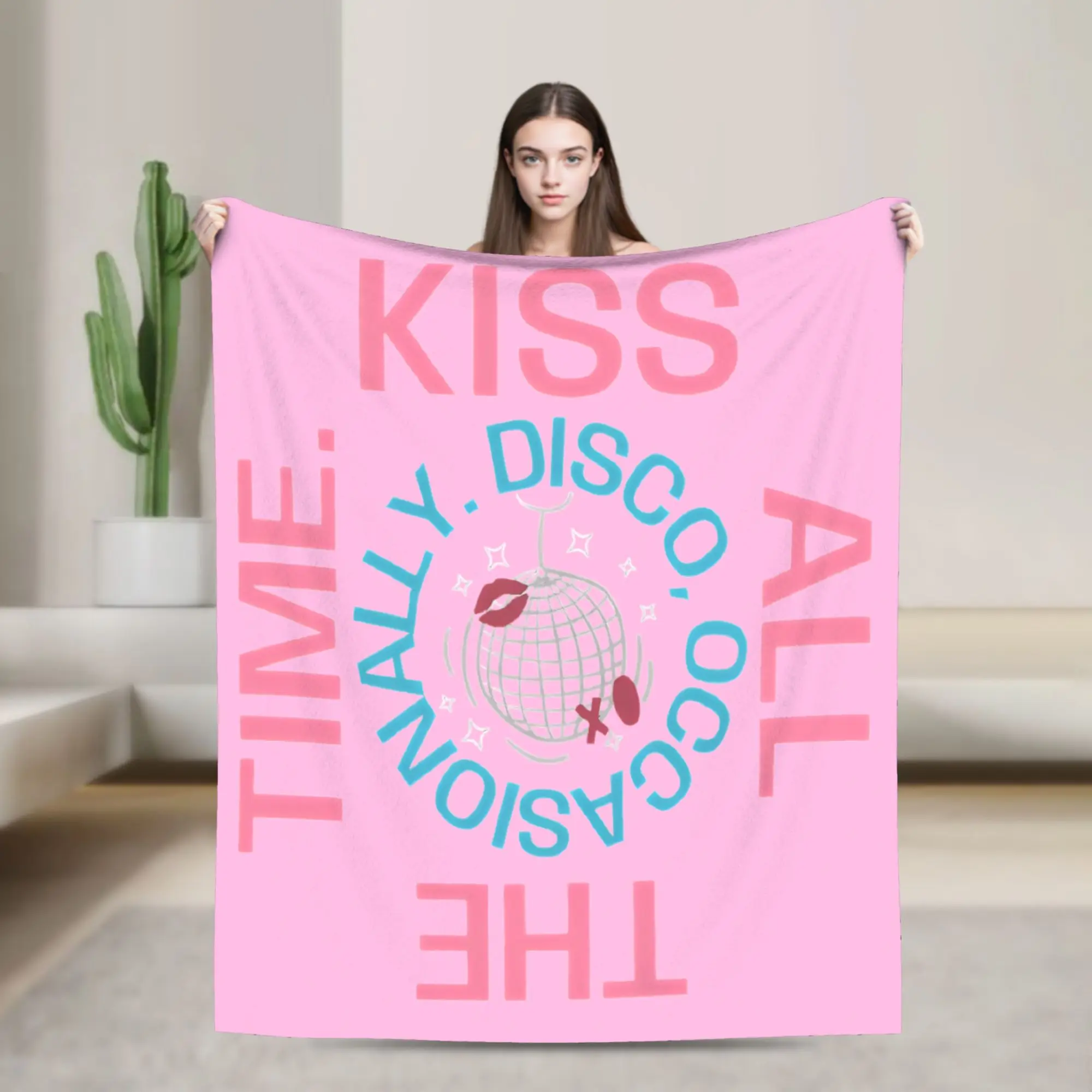 Kiss All The Time Disco Blankets Coral Fleece Plush Harrys Music Styles Warm Throw Blankets for Bedding Couch Bedspread