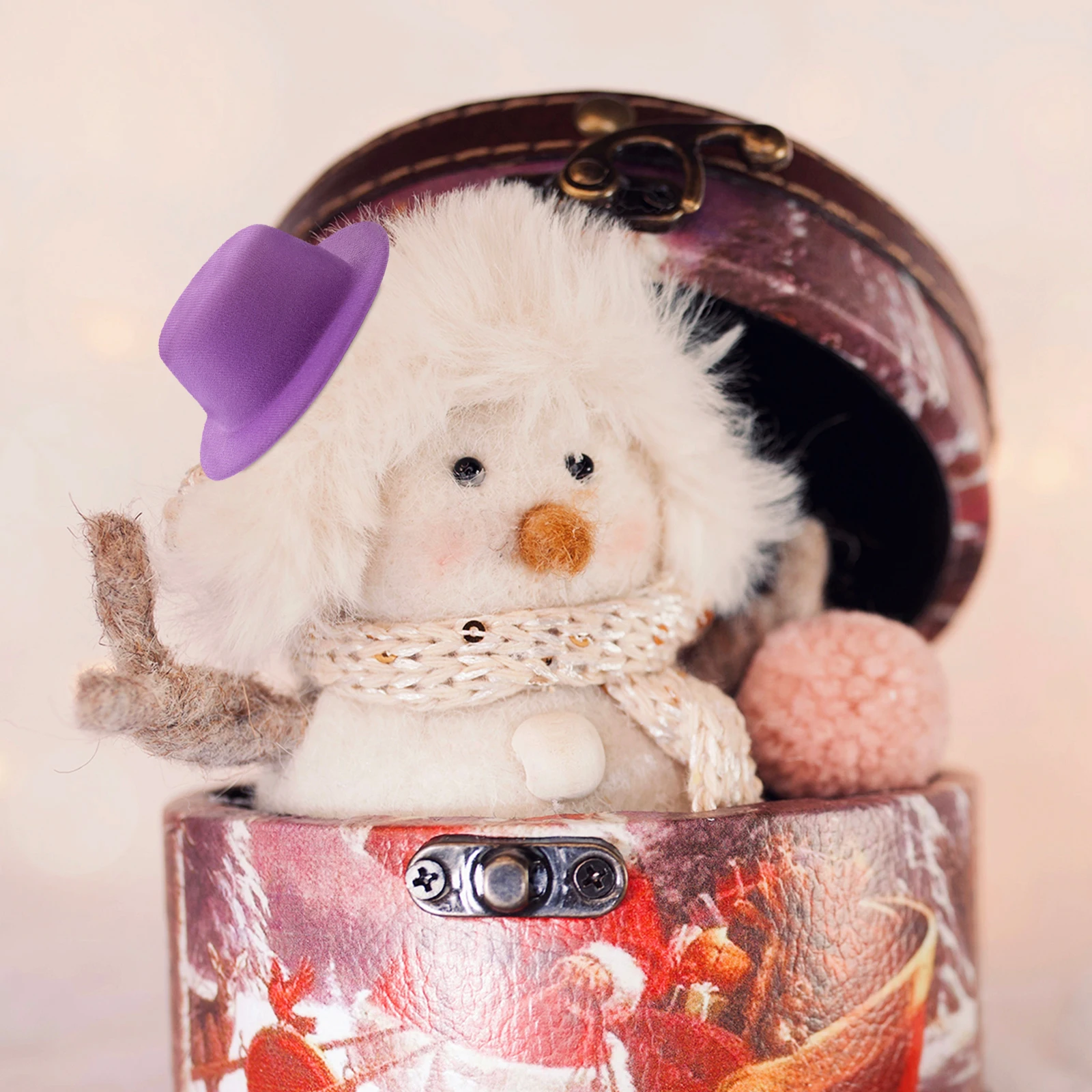 

4Pcs Mini Snowman Hats for Crafts Tiny Top Hats Lightweight DIY Accessories Photo Props Tiny Hat Mini Hat Supplies