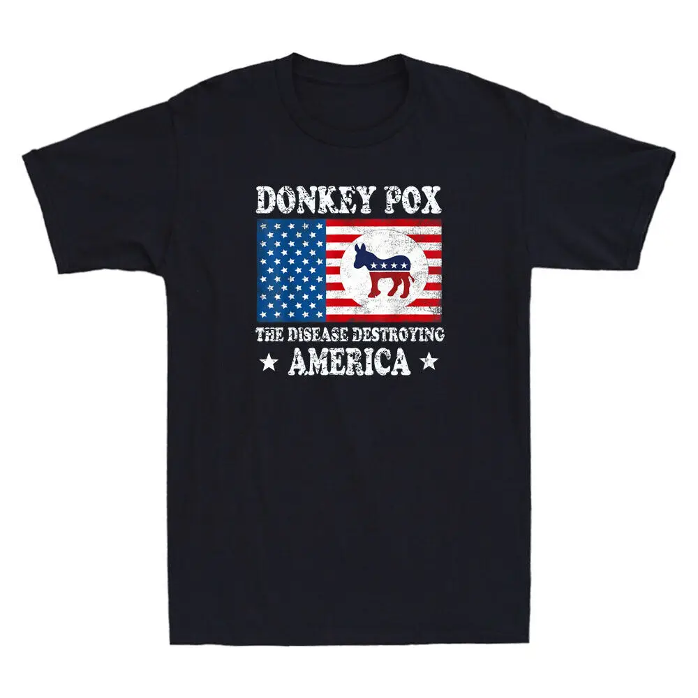 

Donkey Pox The Disease Destroying America Funny Saying Joke Vintage Men T-Shirt