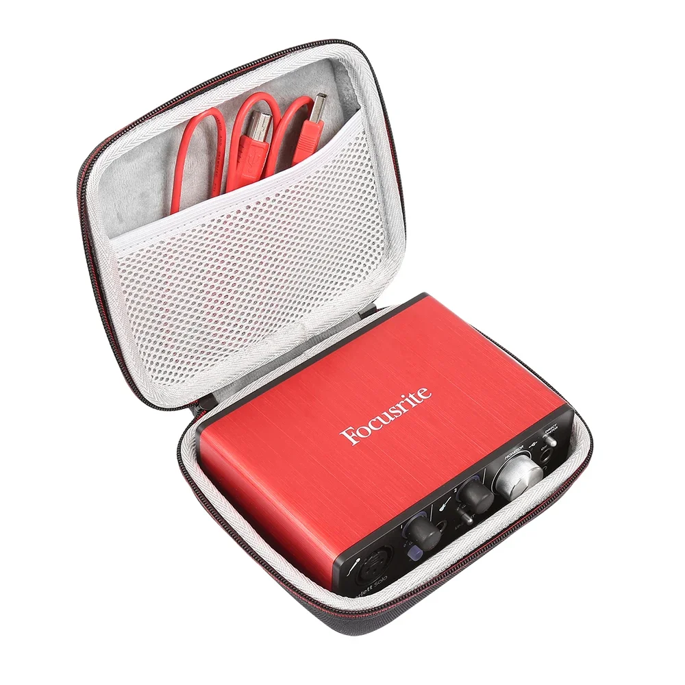 Caso de Viagem Difícil protetora para Focusrite Scarlett Solo, 2nd Gen, 2 Entrada 2 Saída, USB Audio Interface, EVA, Mais Novo Cartão De Som