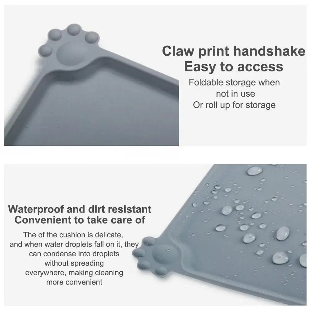 Alfombrilla impermeable de silicona para mascotas, Mantel Individual para alimentación de perros y gatos, de Color sólido, fácil de lavar