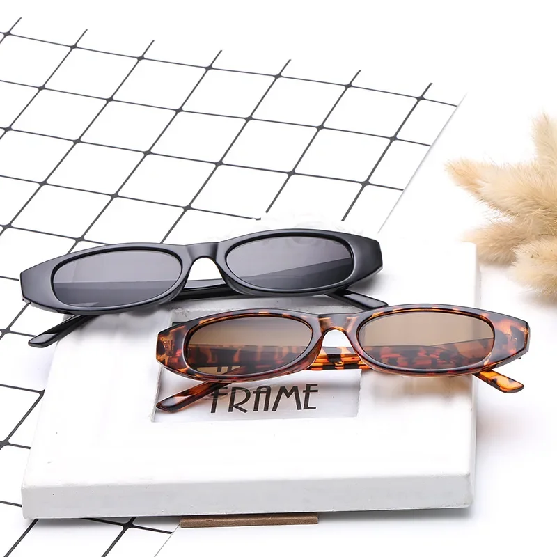 

2023 Fashion Vintage Rectangle Sunglasses Women Cat Eye Designer Ladies Small Frame Black Red Sun Glasses Retro Skinny Eyewear