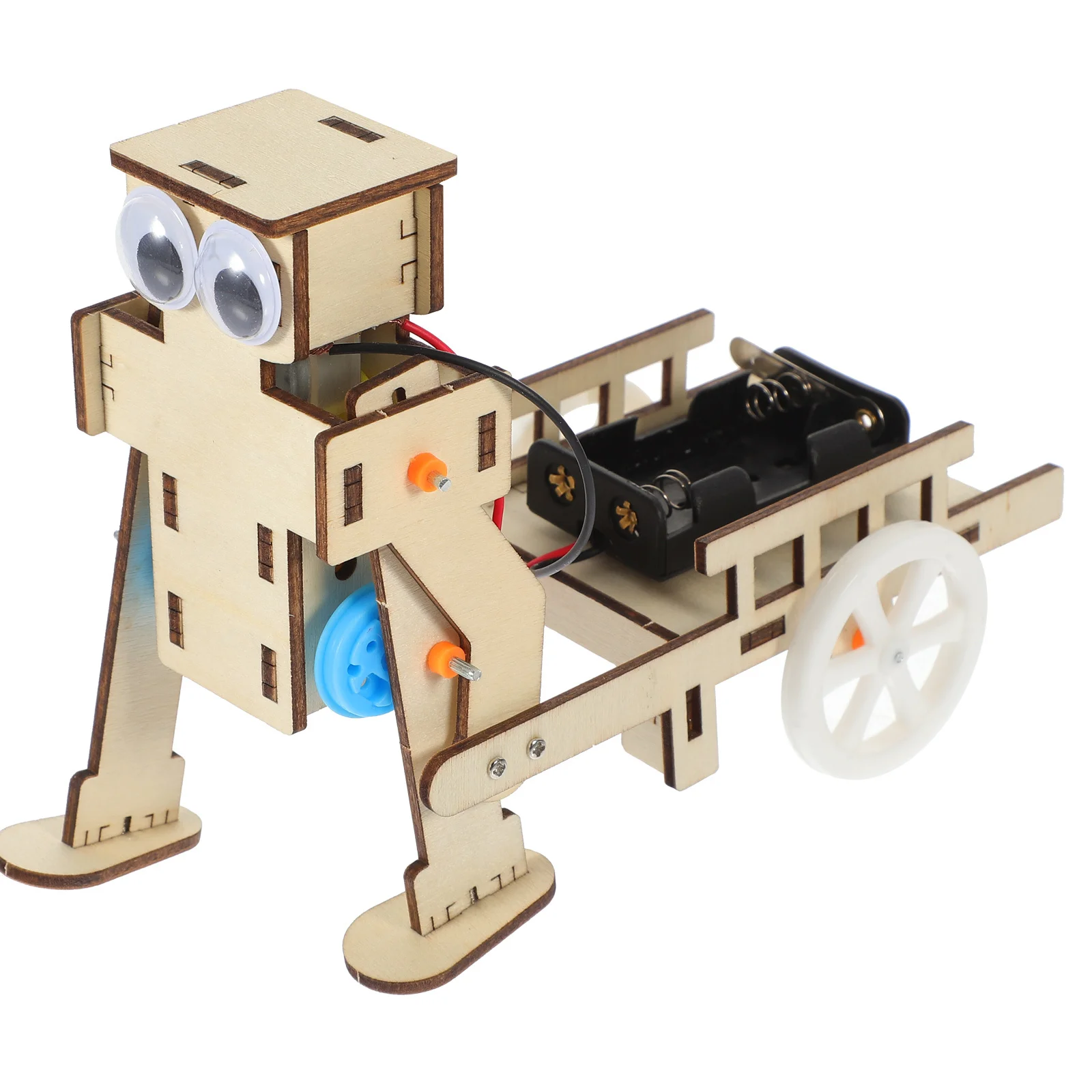 

1 set 1 Set Wooden Trolley Robot Diy Kit Science Project For Kids Educational Stem Building Wood Assembly Puzzle Brain Teaser