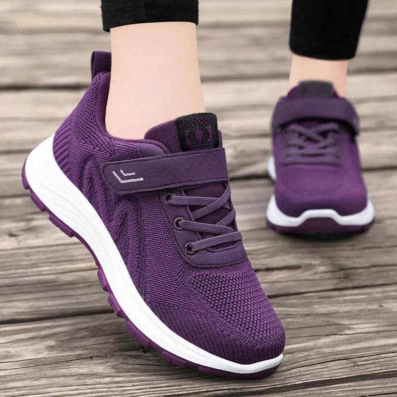 Women\'s Sports Shoes Running Shoes Ladies Breathable Sneakers Summer Light Mesh Outdoor Non-slip Leisure Lace Up Training Shoes