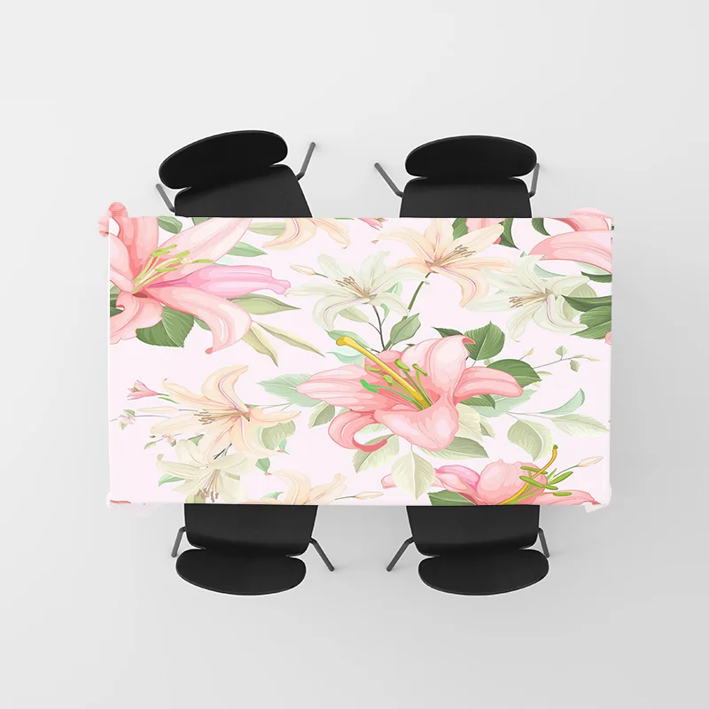 Beautiful Floral Printed TableclothPerfect for Adding a Touch of Elegance to Your Dining Area Size Options Available