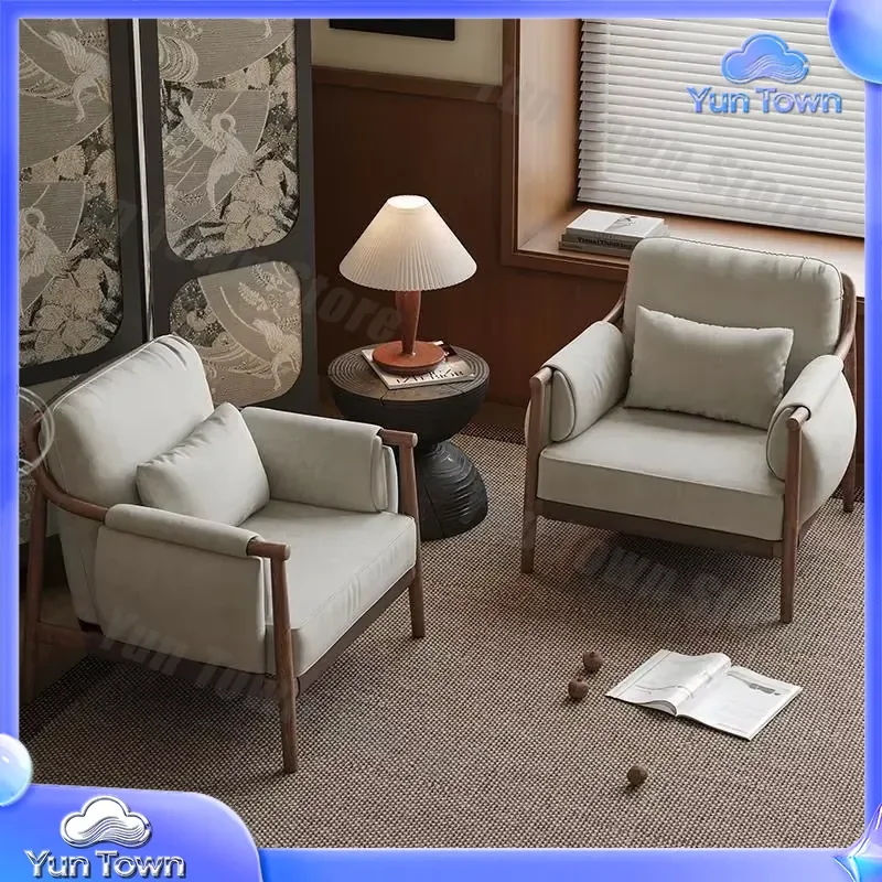 Modular Velvet Fabric Single Sofa Chair with Wooden Legs for China Hengjiu HJ87 Modern Home Furniture Suitable for Leisure