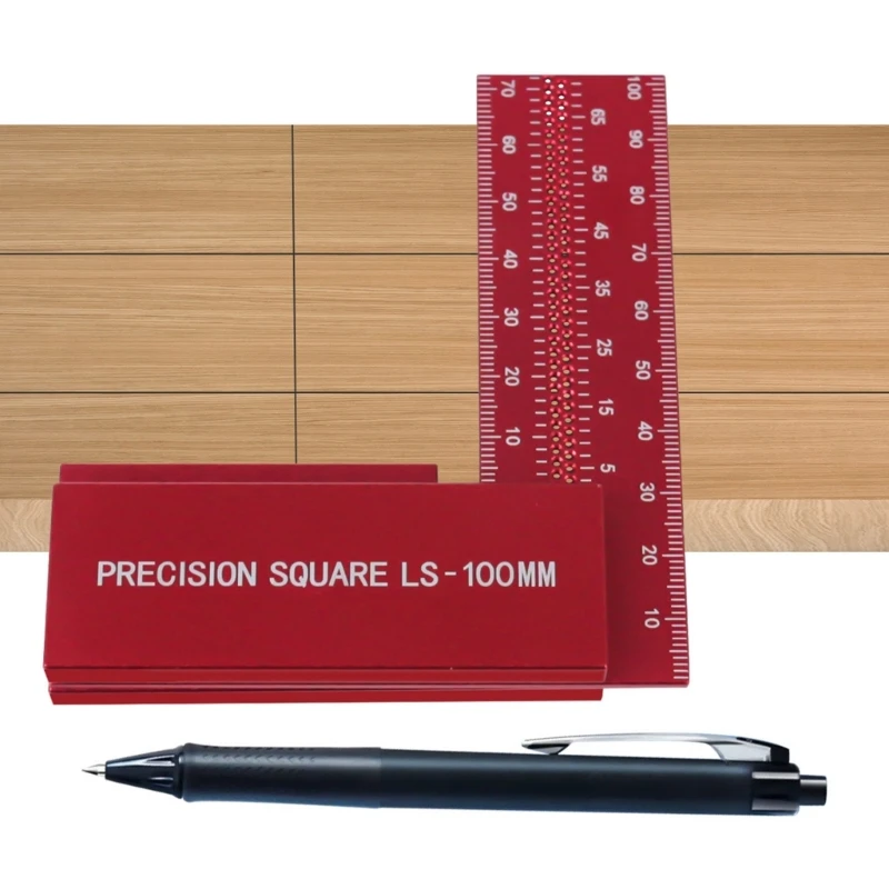 เครื่องมือวัดเครื่องหมาย Scriber แบบสี่เหลี่ยม L อลูมิเนียมข้ามสอบเทียบไม้บรรทัด