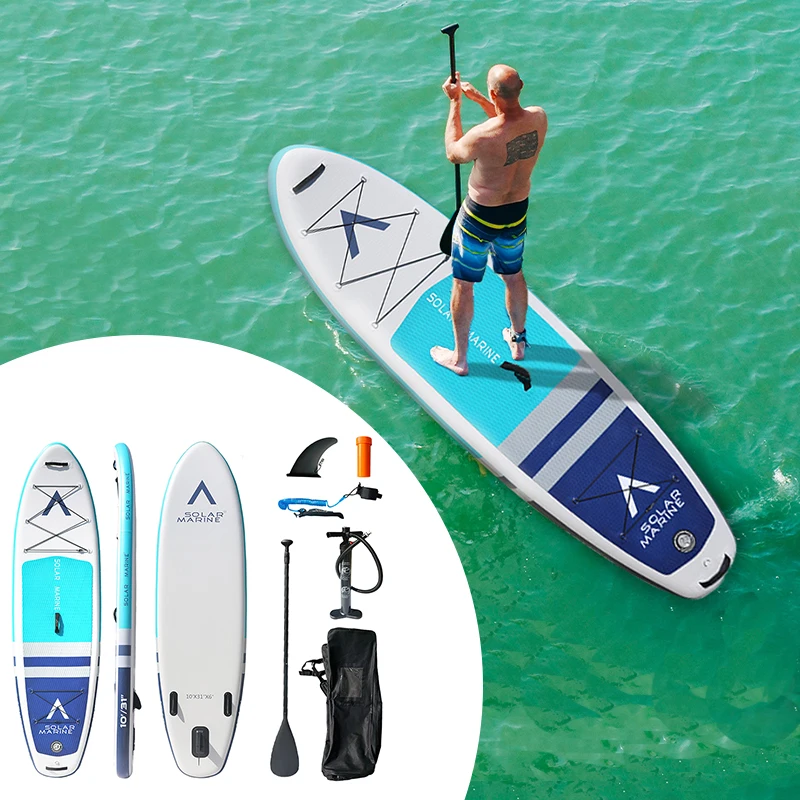 Solar Marine SUP Board Inflatable Stand Up Paddle Board Surfboard Non-Slip Water Sport Kayak Surf Set with Free Accessories