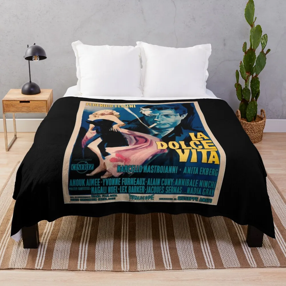 La Dolce Vita (1960, Itália) Throw Blanket Decorative Throw Camping Sofas Retros Blankets