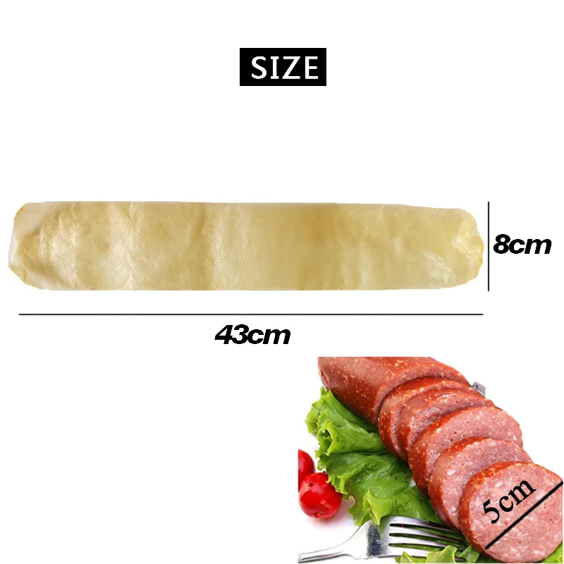 

10pcs Sausage Casing 8*43cm Meat Dried Storage Casing Kitchen Supplies Ham Sausages Maker Salami Casing Filler Kitchen Tools