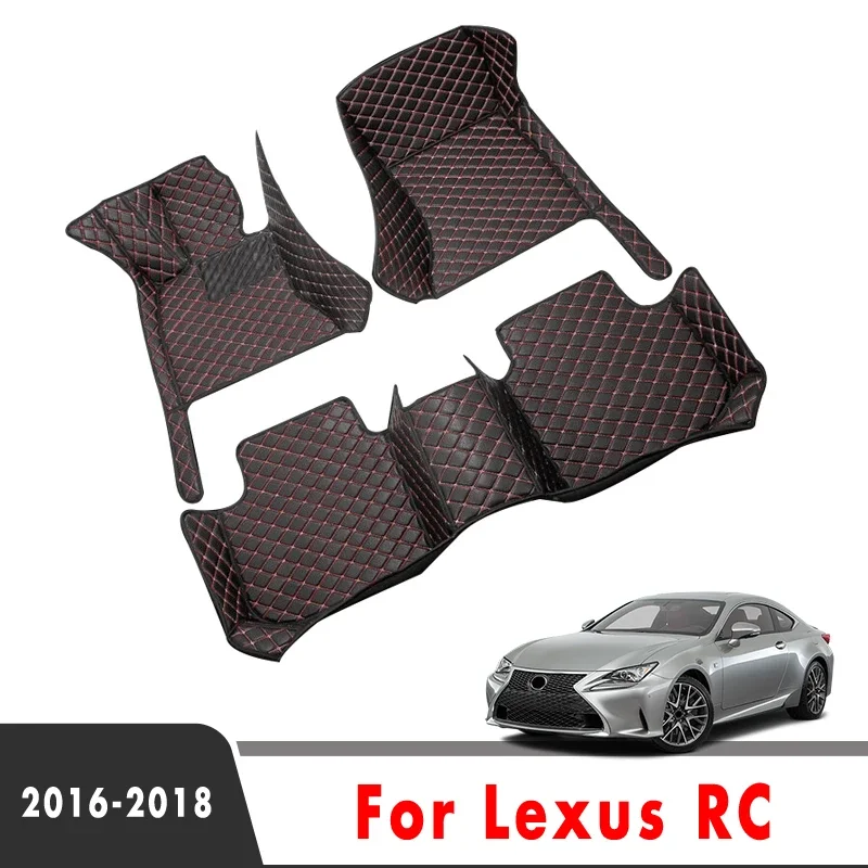 

Car Floor Mats For Lexus RC 2018 2017 2016 Artificial Leather Waterproof Carpets Rugs Custom Auto Styling Accessories Interior