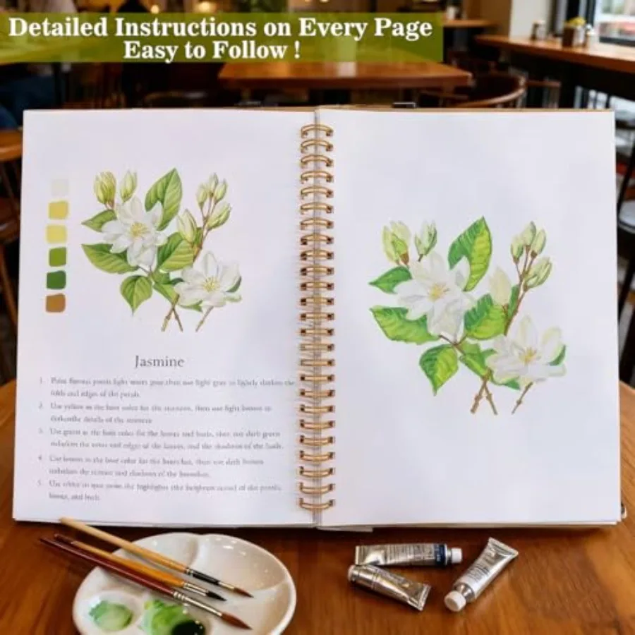 Watercolor Workbooks Coloring Book Beginner Friendly Painting Kit Easy Nature Scenes Paint Set Art Crafts for Creative Explorat