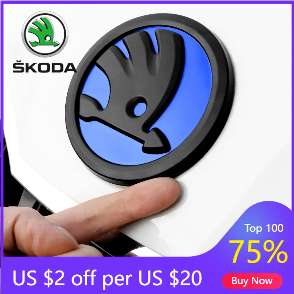 

For SKODA 80/90/100mm Car Front Rear Emblem Decoration Sticker Accessories For Skoda Yeti Octavia 2 3 a5 Fabia Kodiaq Rapid Karo