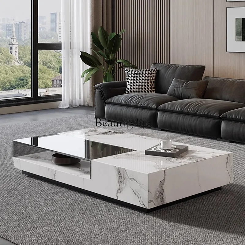 

Italian minimalist rock slab coffee table simple modern small apartment