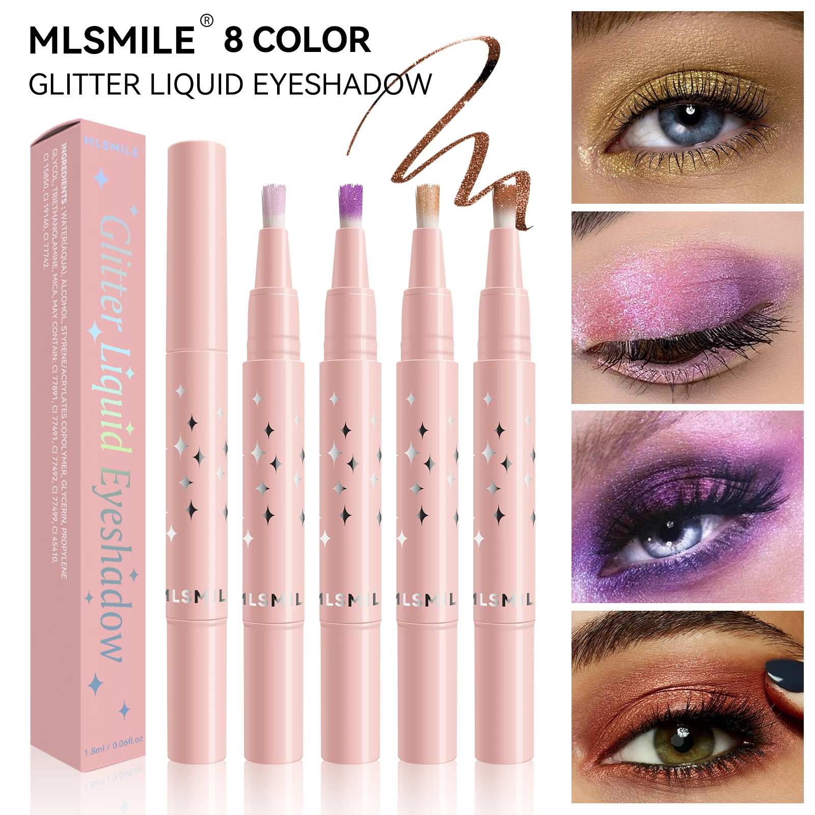 عصا ظلال عيون مقاومة للماء تدوم طويلاً ، انفجار فردي ، لطخة رموش عابرة للحدود ، موضة جديدة ، 8 ألوان ، الأكثر مبيعًا