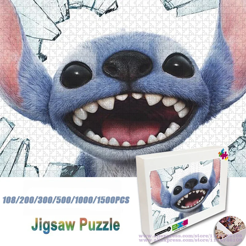 

Anime Lilo & Stitch Puzzle Jigsaw Cartoon Anime Character Puzzle 108/200/300/500/1000/1500Pcs Intelligence Puzzles Home Decor