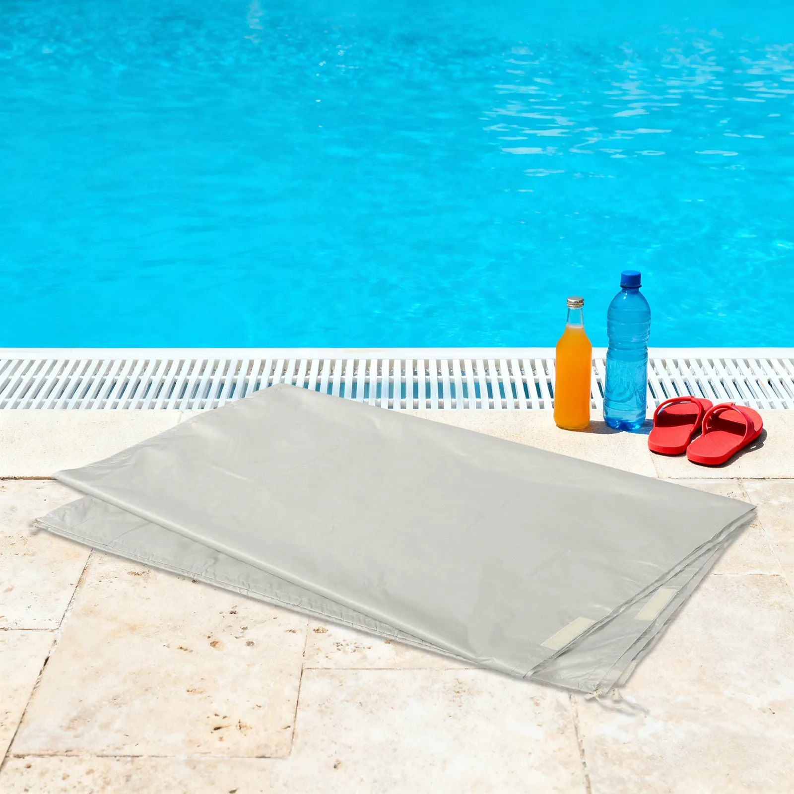 Cubierta para Enrollador de Lona Solar de 16 Pies, Impermeable y de Alta Resistencia, para Protección de Enrolladores de Piscina Enterradas y Elevadas