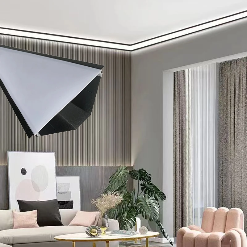 2M Ceiling Aluminum Profile Surface Mount LED Wall Washer For Corner Living Room Led Channel Linear Decor Atmosphere Lamp
