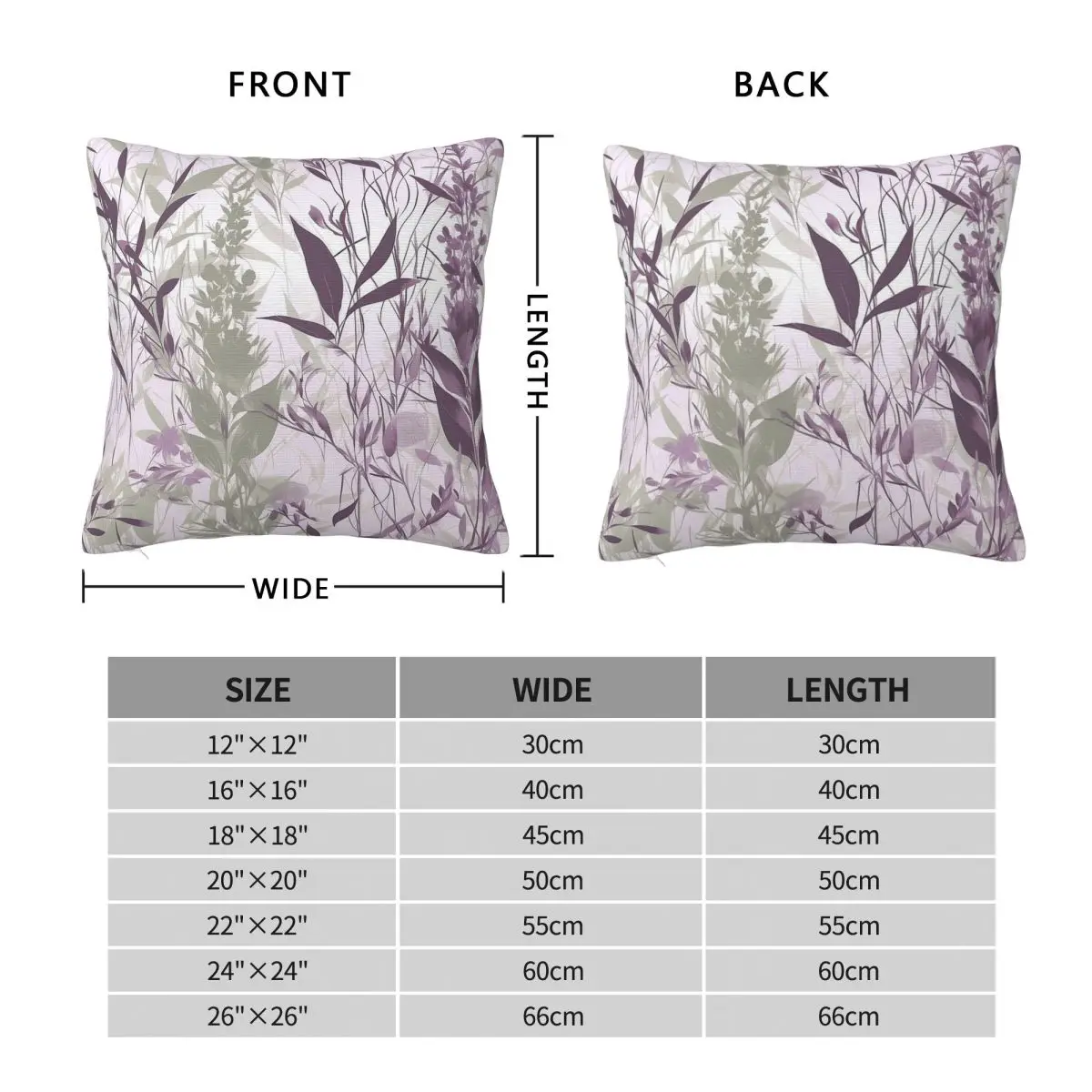 Whispering Botanical Bliss Square Pillowcase Polyester Linen Velvet Creative Zip Decorative Throw Pillow Case Home Cushion Cover