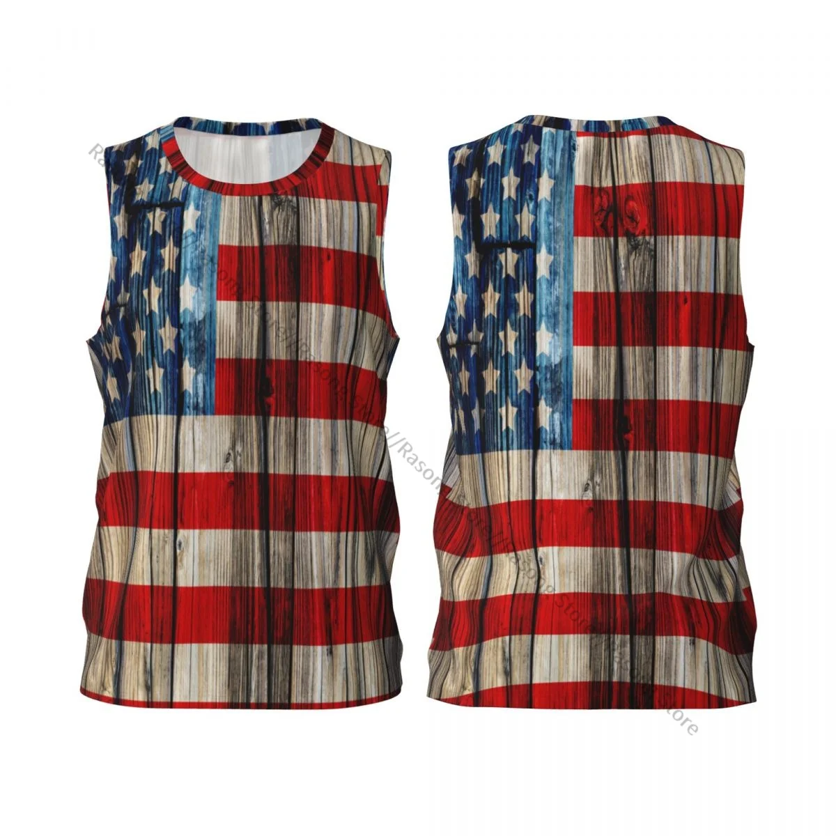 Old American Flag On Wooden Fence Basketball Jersey Movie Cosplay Clothing Stitched Men's Sport Shirt