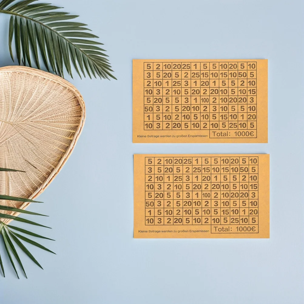 ملصقات جرة التوفير 1000 ملصقات أرقام يورو لصندوق المال لتقوم بها بنفسك جهاز تعقب الميزانية مجموعة ملصقات تحدي البنك المعدنية #5