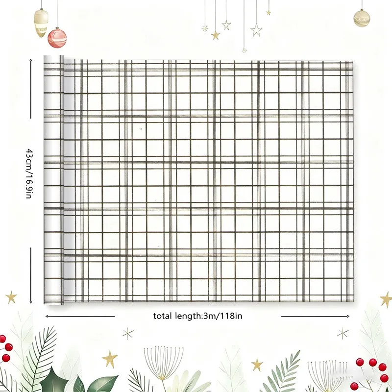 gold Advanced grid wrapping paper - 43cm x 3m, modern minimalist design, elegant and sophisticated wrapping paper, durable paper