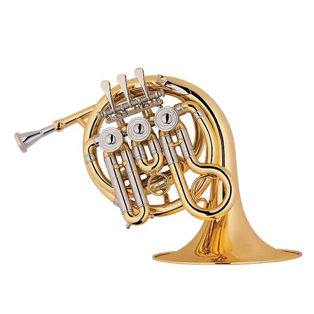 

Popular grade gold lacquer Mini 3-key single French horn