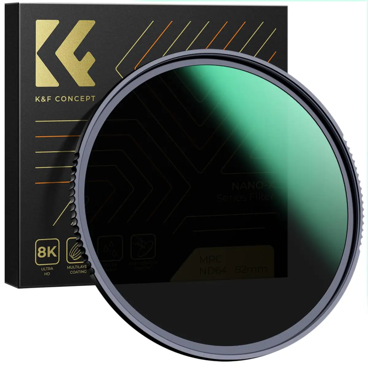 K&F CONCEPT 49mm-82mm HD Fixed ND64 Filter Camera Lens Multi-Layer Nano X Coating Neutral Density Filter for Nikon Canon