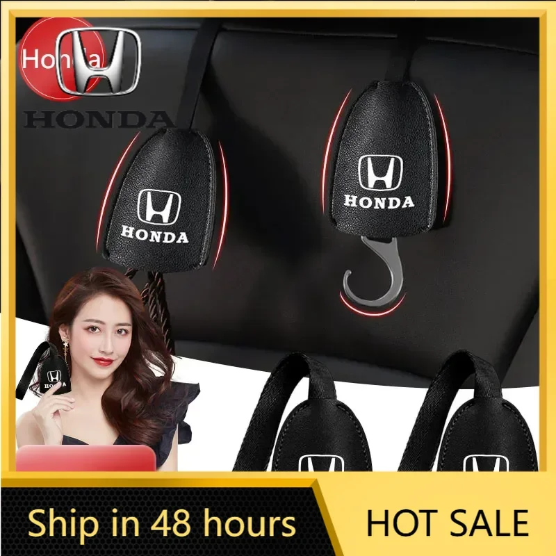 

Car Accessories Car Hot XR Leather Car Seat Back Hooks Portable Hanging Bag Rack Accessories For Honda Civic Fit Jazz Accord Pil