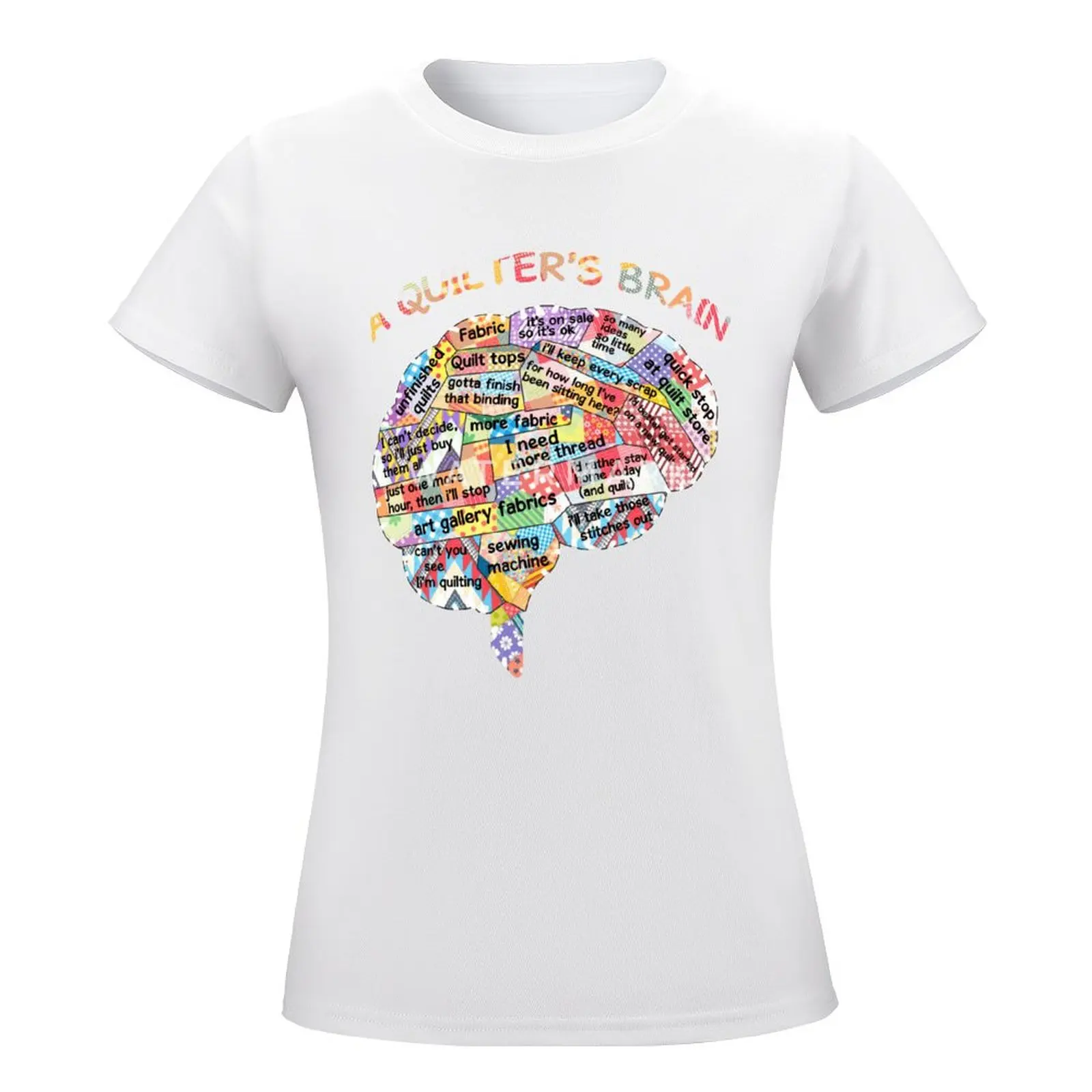 Harajuku Mother's Day Quilting A Quilter S Brain Funny Apparel Mouse Pa T-shirt  Motion Top Tee Novelty Funny Novelty Travel