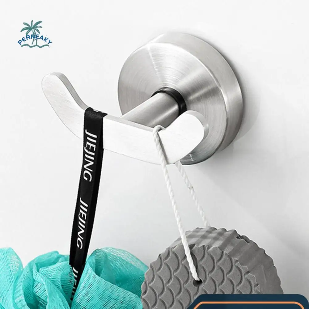 

Suction Cup Powerful Vacuum Hook Stainless Steel Dual Hooks Kitchen Storage Hook Waterproof Wall Mounted Wall Hanger
