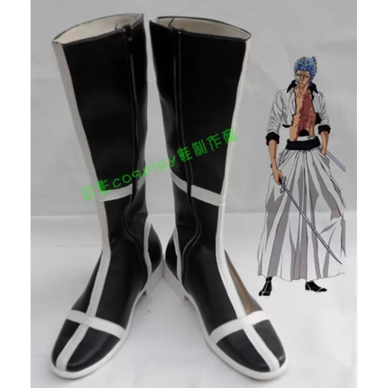 

DY20Bleach Grimmjow Jaegerjaquez Cosplay Shoes Handmade Faux Leather Boots25