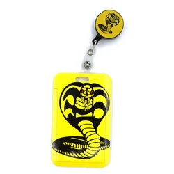 Cobra Kai Snake Cartoon Cute Credit Card Holder Lanyard Women Men Kid Student Retractable Badge Reel ID Name Bus Clips Card