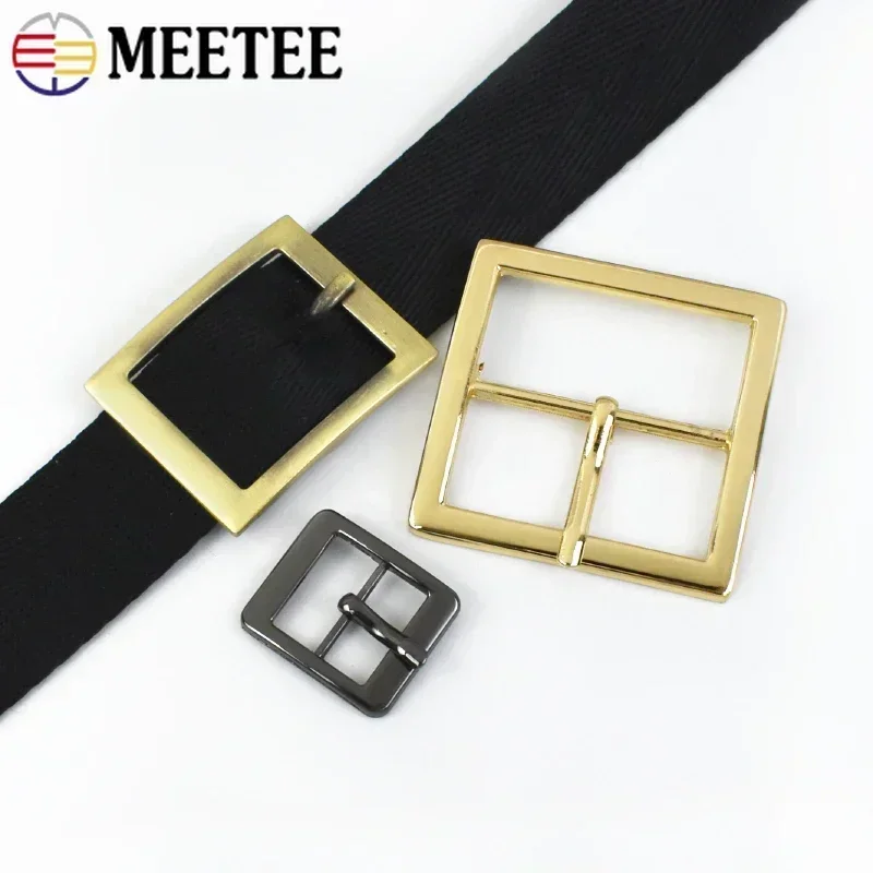 Meetee 5/10Pcs Metal Pin Buckle 16/19/25/32/38mm Bag Strap Clasp Webbing Adjuster Hook Belt Buckles DIY Hardware Accessories