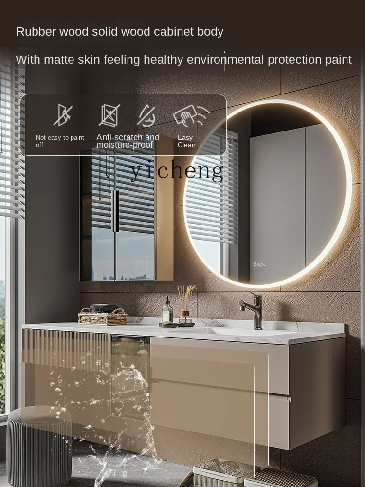 

Stone Plate Ceramic Bathroom Cabinet Combination Bathroom Table Hand Washing Washbasin Cabinet