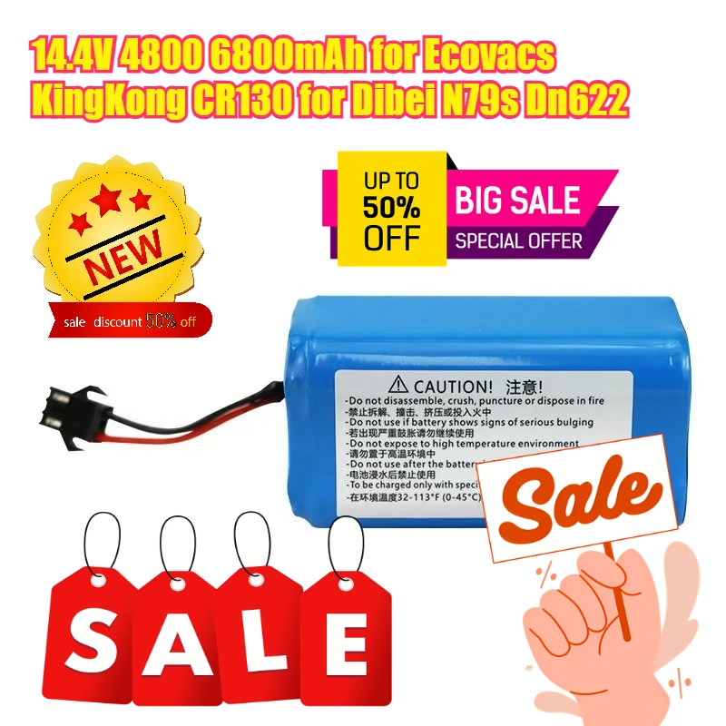 

14.4V 4800/6800mAh for Ecovacs KingKong CR130 for Dibei N79s Dn622 Rechargeable Batteries