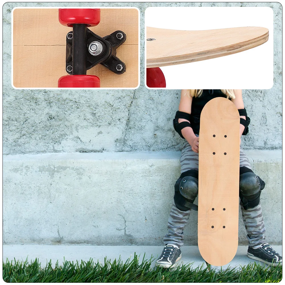 DIY Blank Skateboard Wooden Decks Longboard Wheel Truck Game Toys DIY Graffiti Skateboard For Kids Beginner Random Color 43x13cm