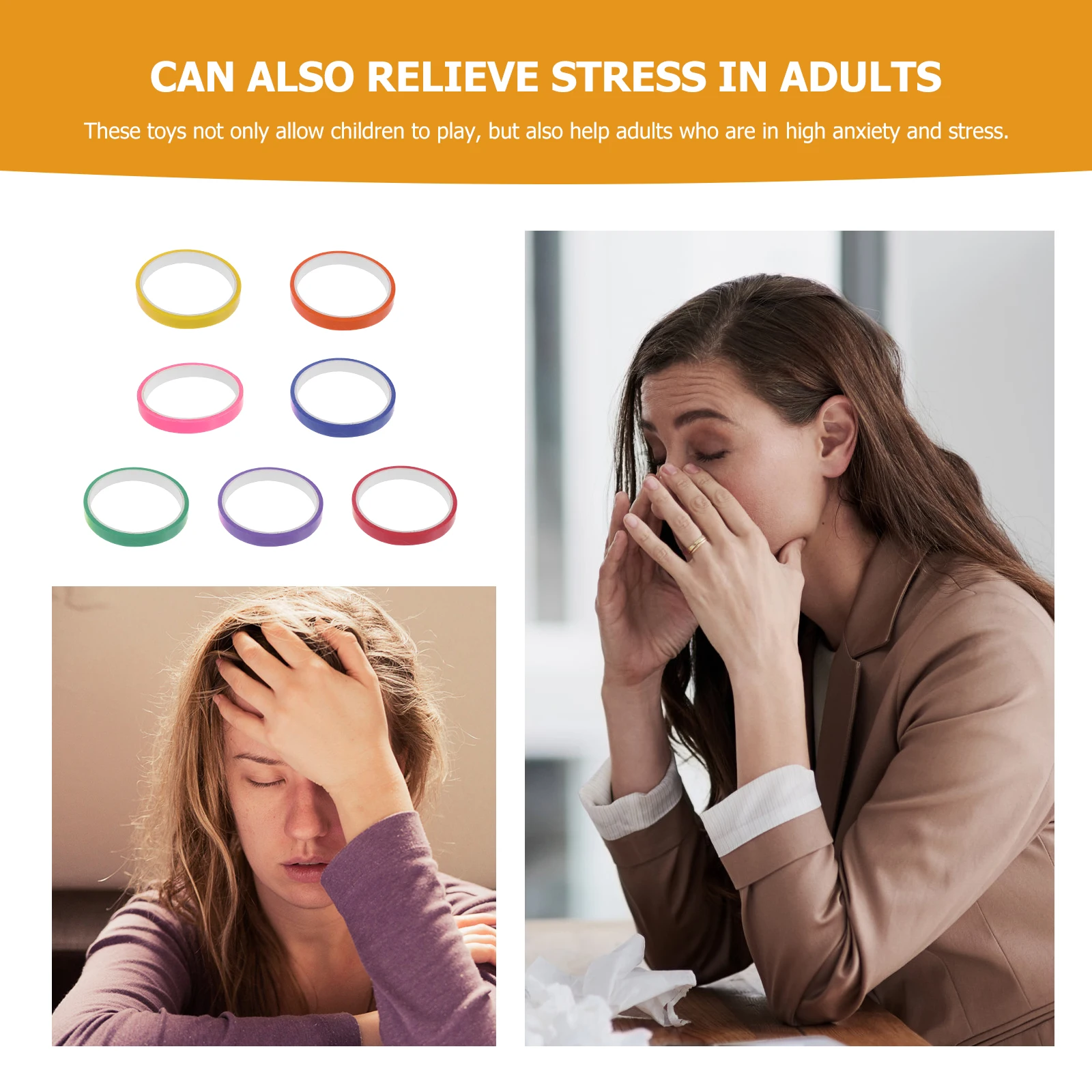 

7 Rolls Colored Tape Ball Tapes Stress Relief for Fun Adhesive Fidget