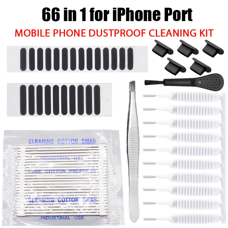 Universal Mobile Phone Speaker Dust Mesh Sticker Type C Phone Port Protector Dust Plug Tweezers for iPhone Samsung Cleaning Kit view 6