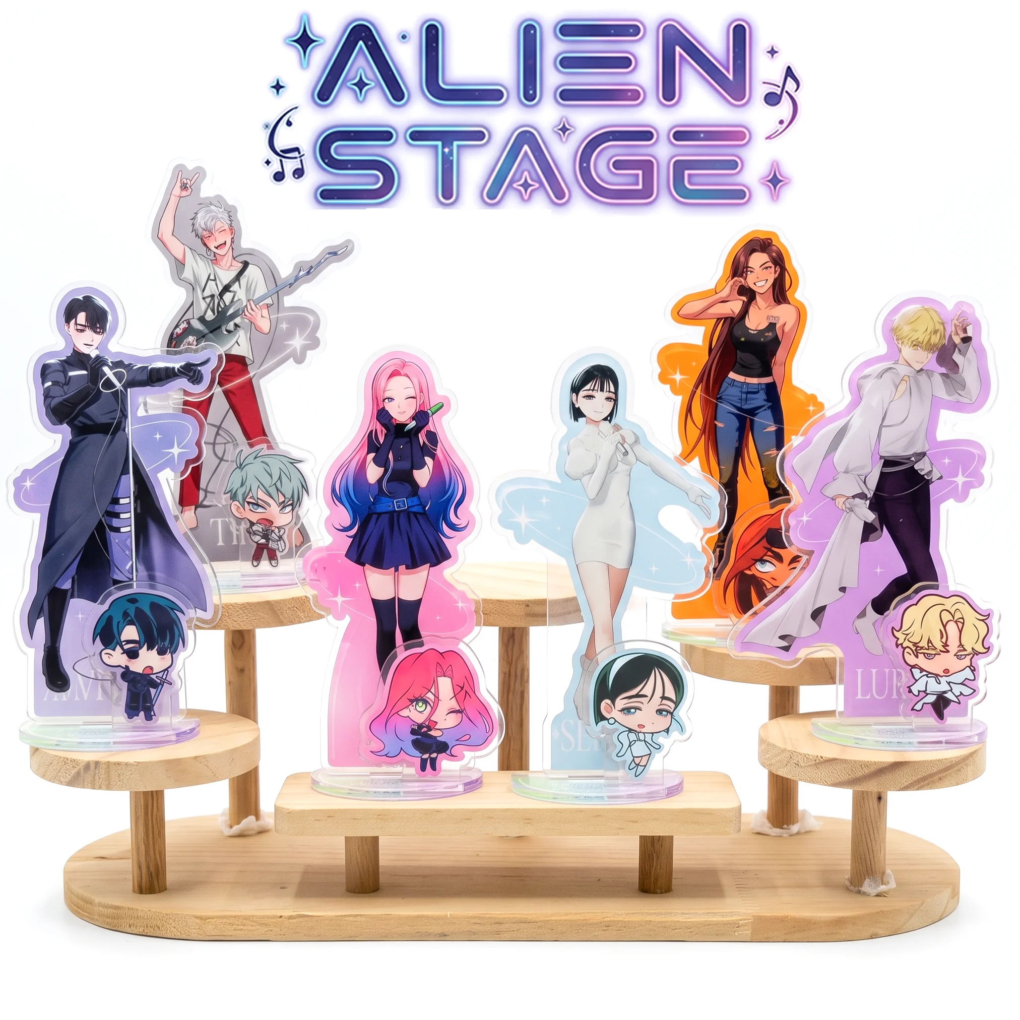 Alien Stage Mizi Sua Till Hyuna Ivan Luka 15CM Cute Anime Acrylic Stand Keychain Anime Character Desk Decor Peripheral Gifts