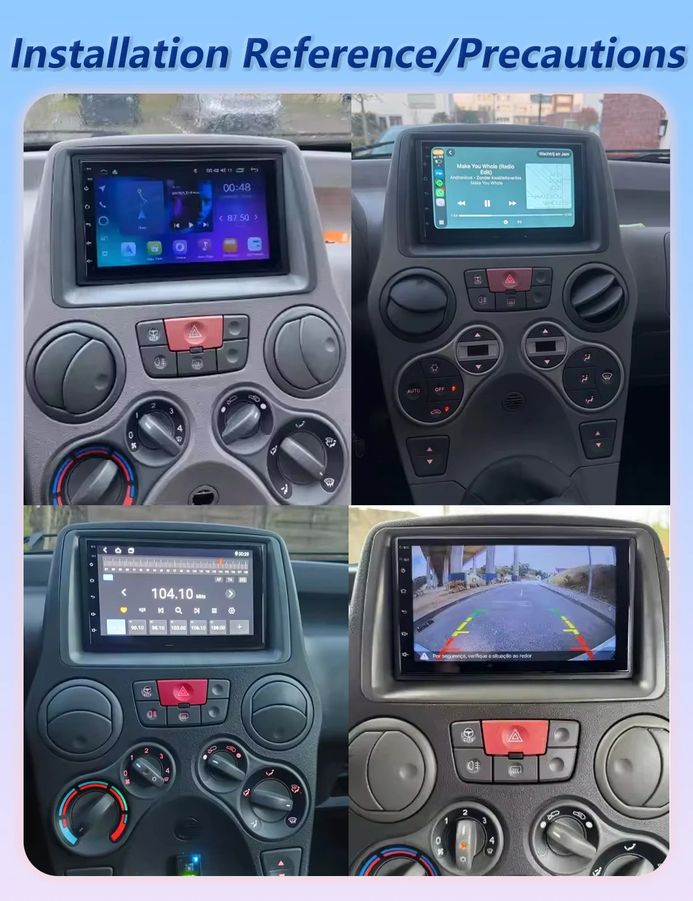Car Radio Autoradio Carplay Android For Fiat Panda 2003 - 2012 GPS Navigation Video Multimedia Player Touch Screen Head Unit DSP