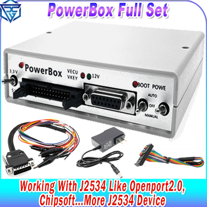 

Программатор блока питания ECU JTAG PowerBox для PCM через J2534 Работает с разъемами блока питания Openport 2.0 CHIPSOFT Полные адаптеры